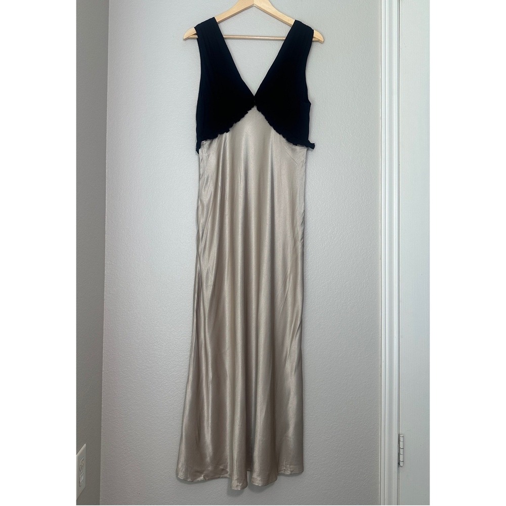 Rails Gilda Maxi Slip Dress XL Champagne Black Holiday Event Wedding Guest - Picture 3 of 13